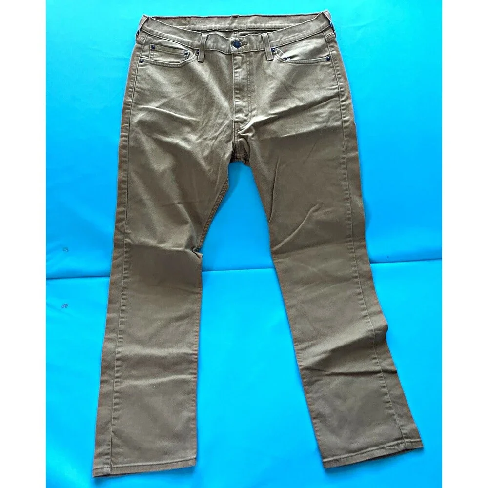 Levi's Men's Straight Brown Denim Jeans Regular Fit 5-Pocket Logo